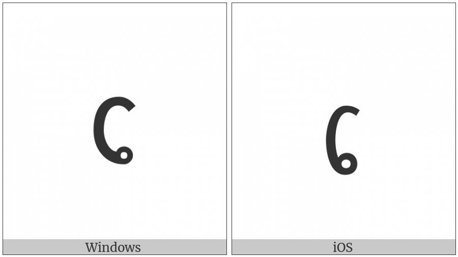 Lao Vowel Sign E on various operating systems