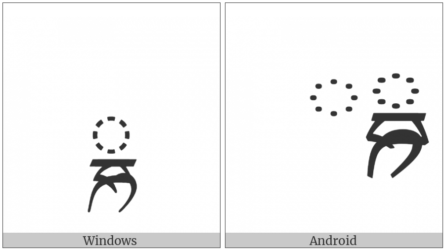 Tibetan Subjoined Letter Ddha on various operating systems