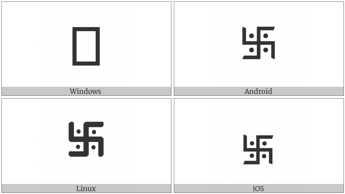 Right-Facing Svasti Sign With Dots on various operating systems