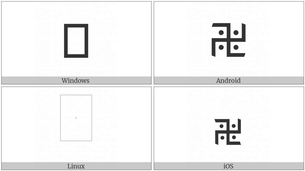 Left-Facing Svasti Sign With Dots on various operating systems