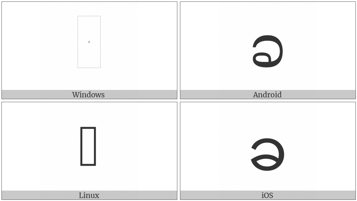 Myanmar Letter Kha on various operating systems