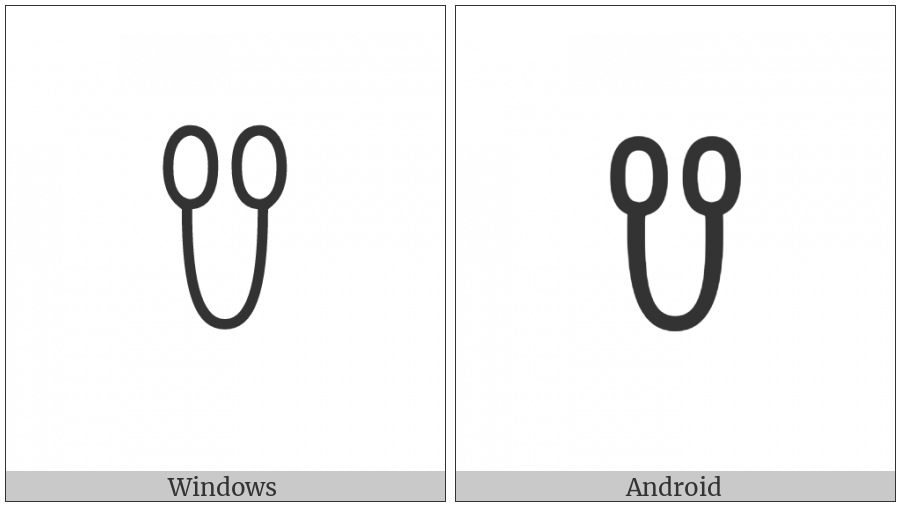 Yi Syllable Uop on various operating systems