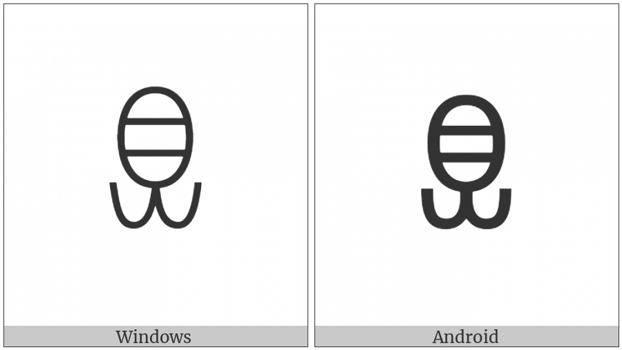 Yi Syllable Bbit on various operating systems