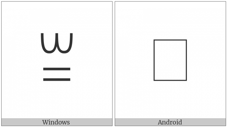 Yi Syllable Bbap on various operating systems