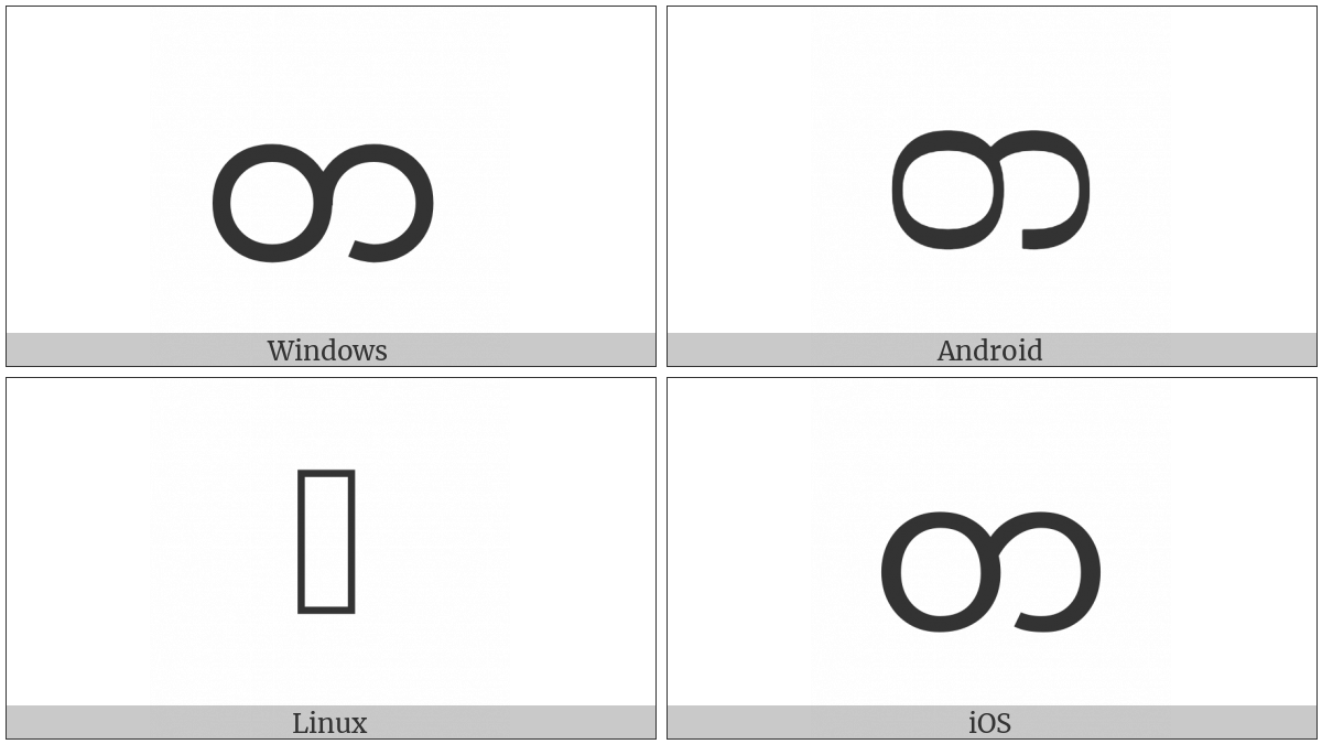 Myanmar Letter Ta on various operating systems