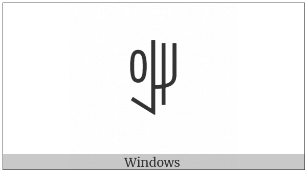 Yi Syllable Ndap on various operating systems