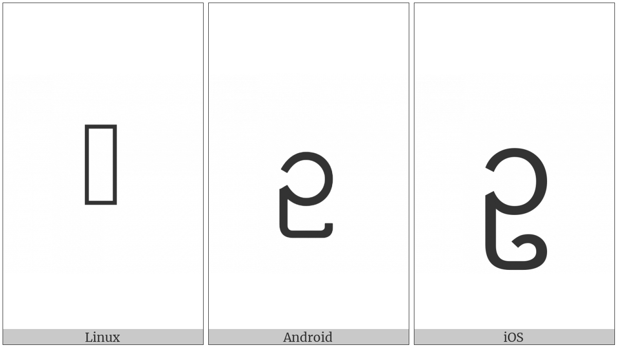Myanmar Letter U on various operating systems