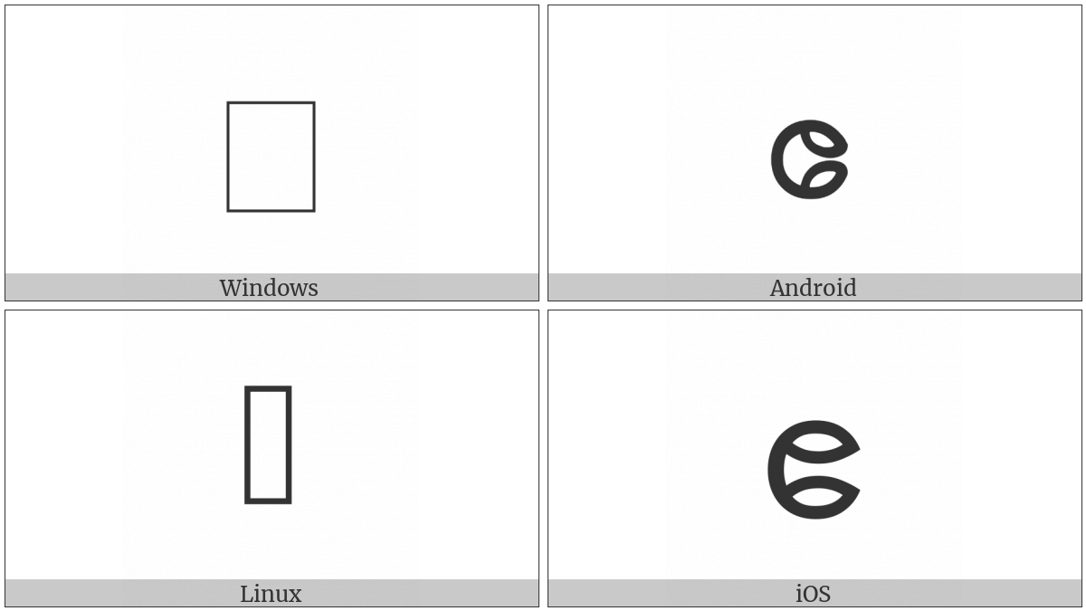 Myanmar Letter E on various operating systems