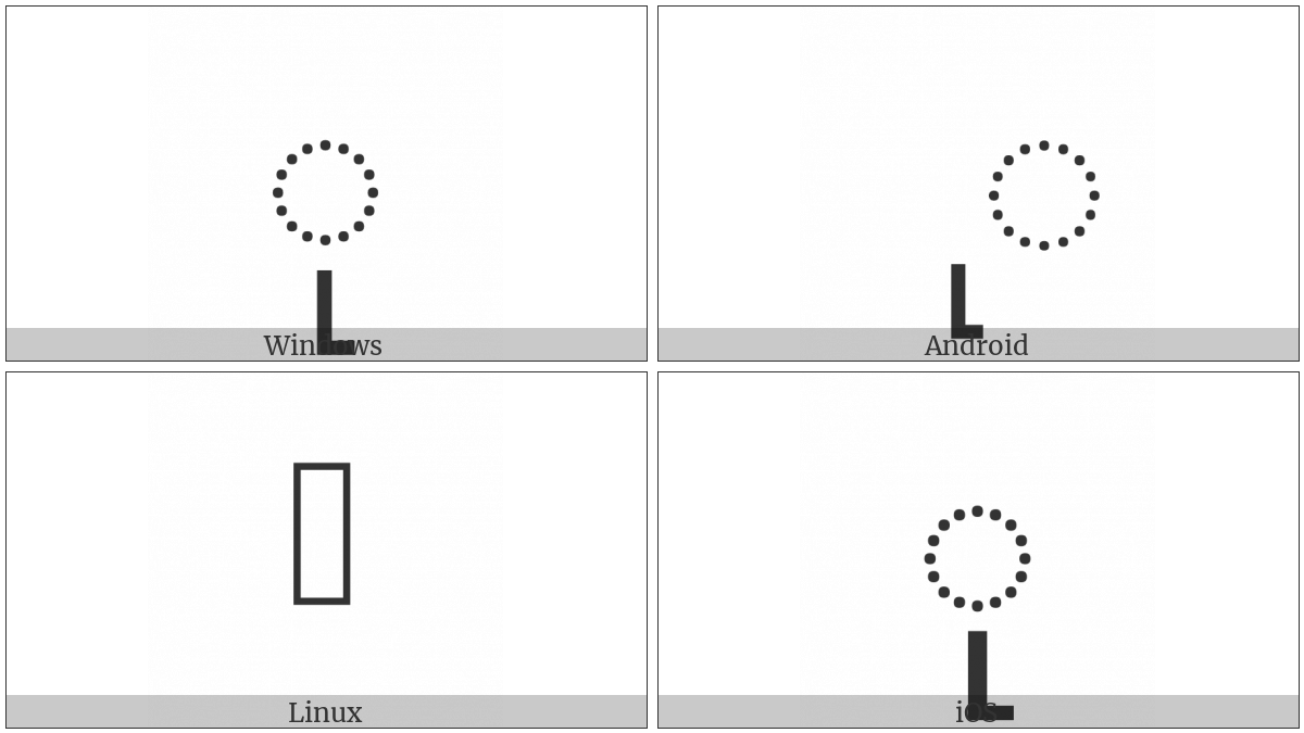 Myanmar Vowel Sign U on various operating systems