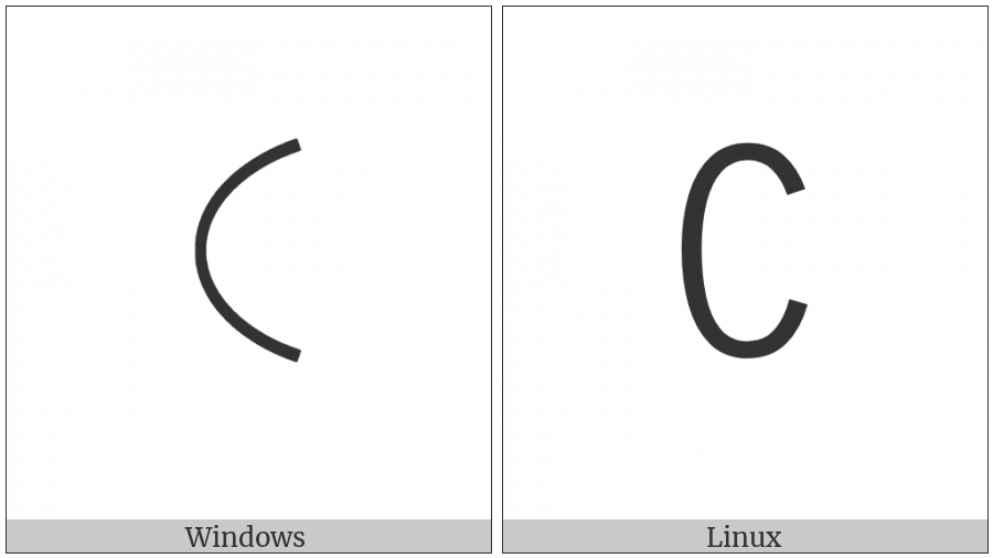 Yi Syllable Hxuo on various operating systems