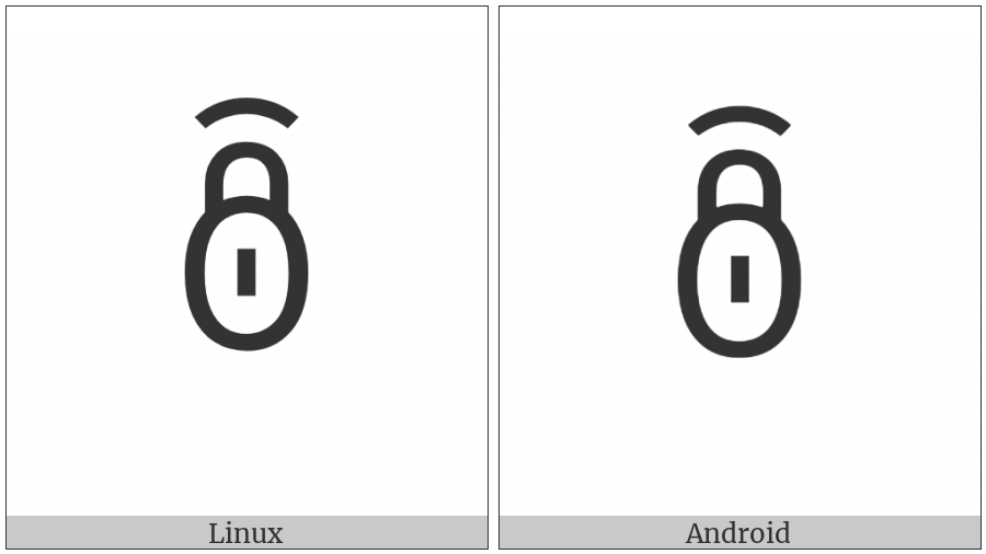 Yi Syllable Ngox on various operating systems