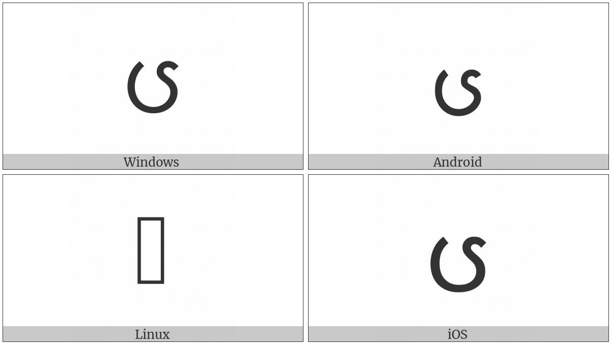 Myanmar Letter Vocalic R on various operating systems