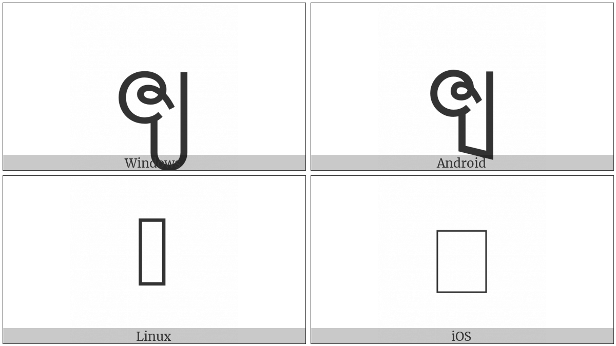 Myanmar Letter Mon Jha on various operating systems