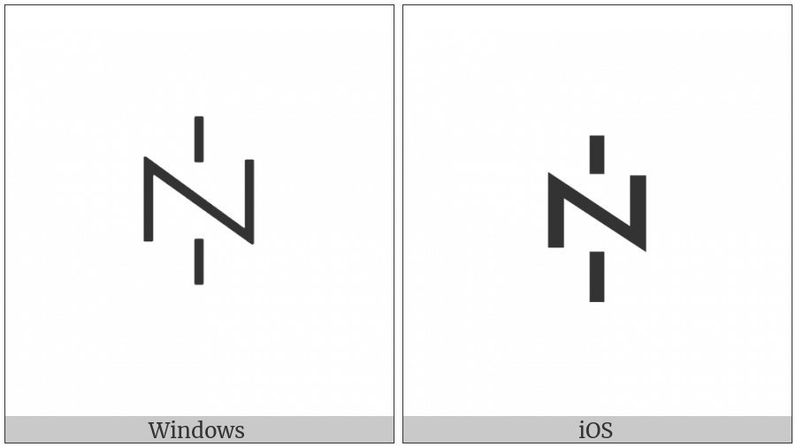 Yi Syllable Ji on various operating systems