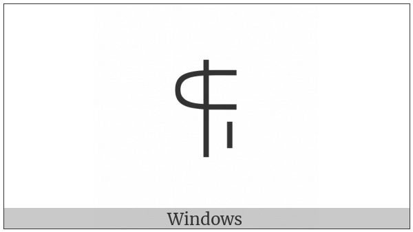 Yi Syllable Nyup on various operating systems