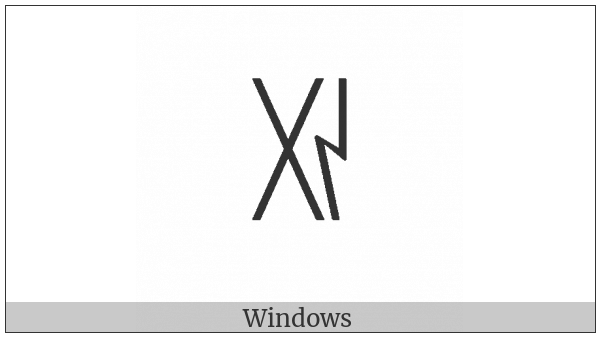 Yi Syllable Xi on various operating systems