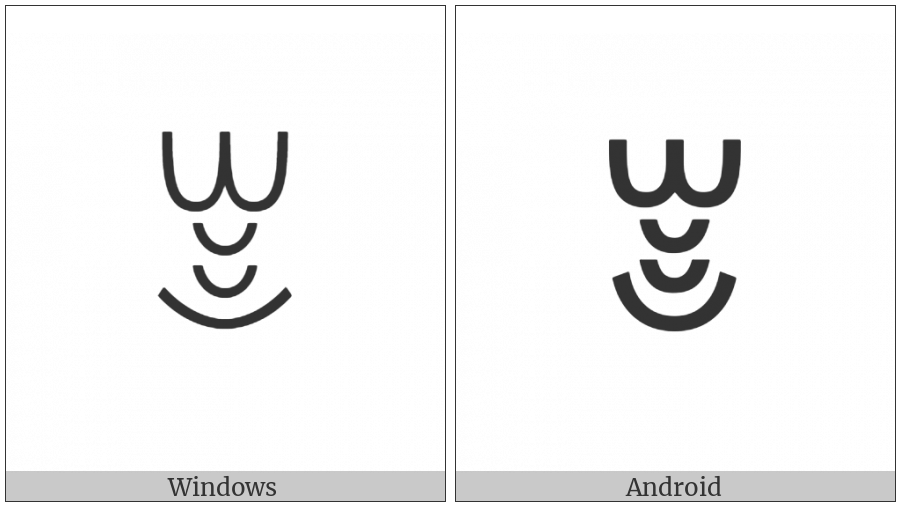 Yi Syllable Xot on various operating systems