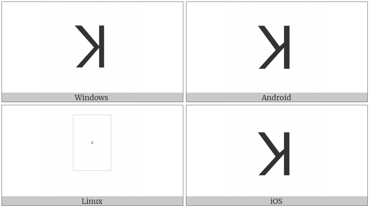 Lisu Letter Kha on various operating systems