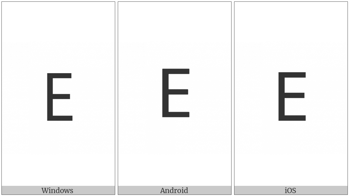 Lisu Letter E on various operating systems