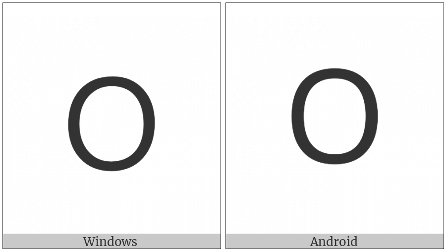 Lisu Letter O on various operating systems