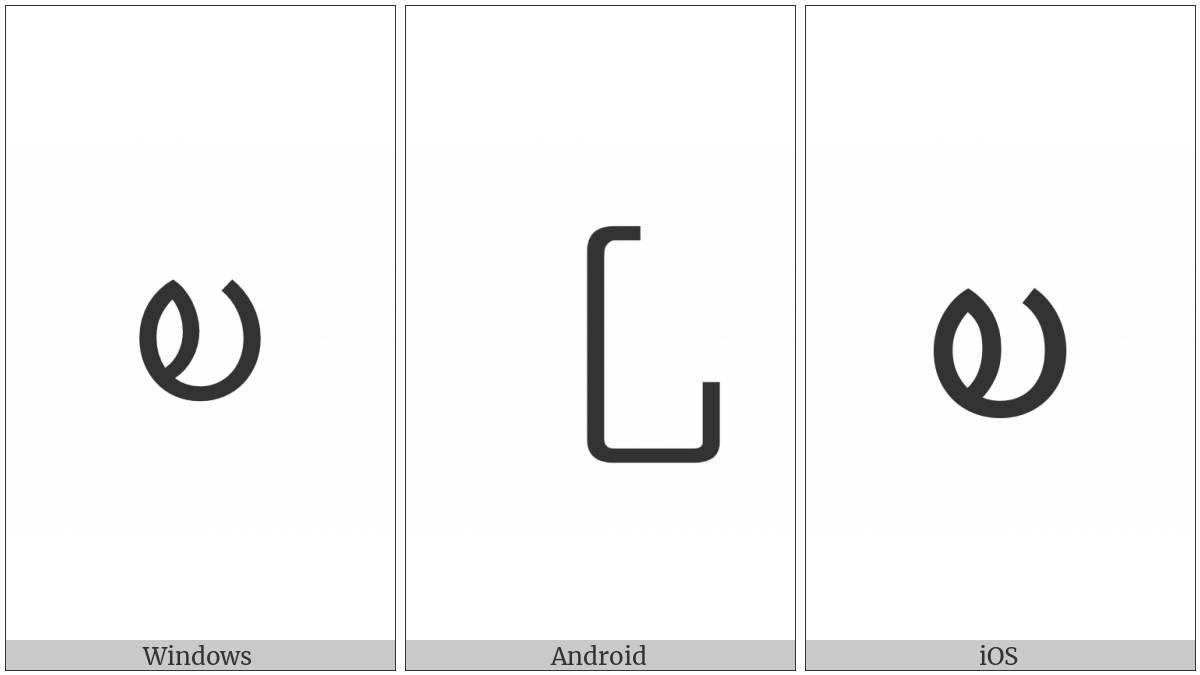 Myanmar Letter Shan Ba on various operating systems