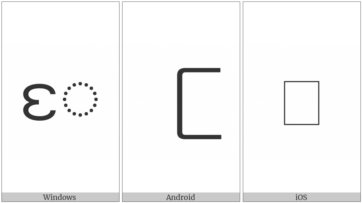 Myanmar Vowel Sign Shan E on various operating systems