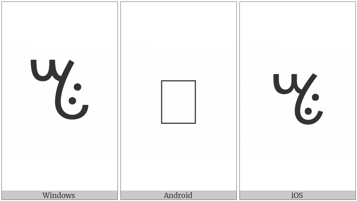 Vai Syllable Ti on various operating systems