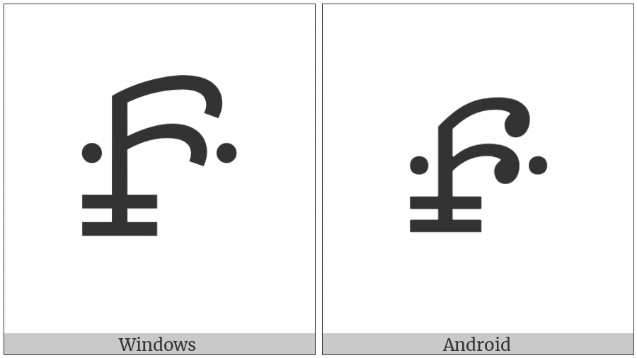 Vai Syllable Zho on various operating systems