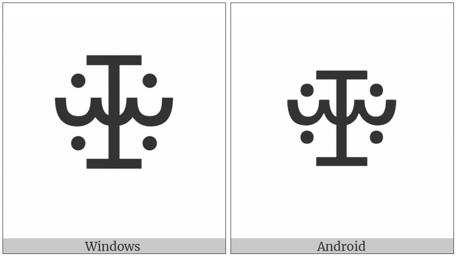 Vai Syllable Zhe on various operating systems