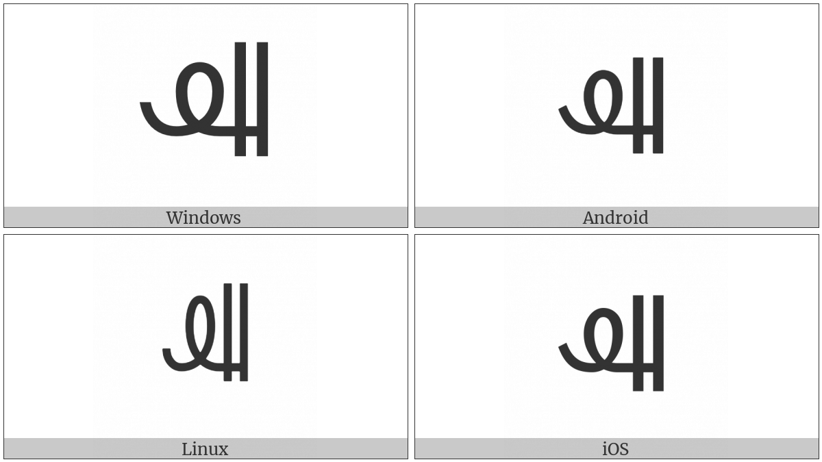 Vai Symbol Ting on various operating systems