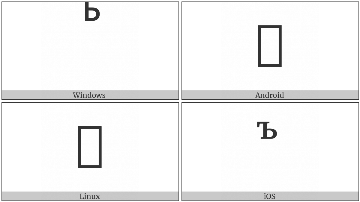 Combining Cyrillic Letter Hard Sign on various operating systems