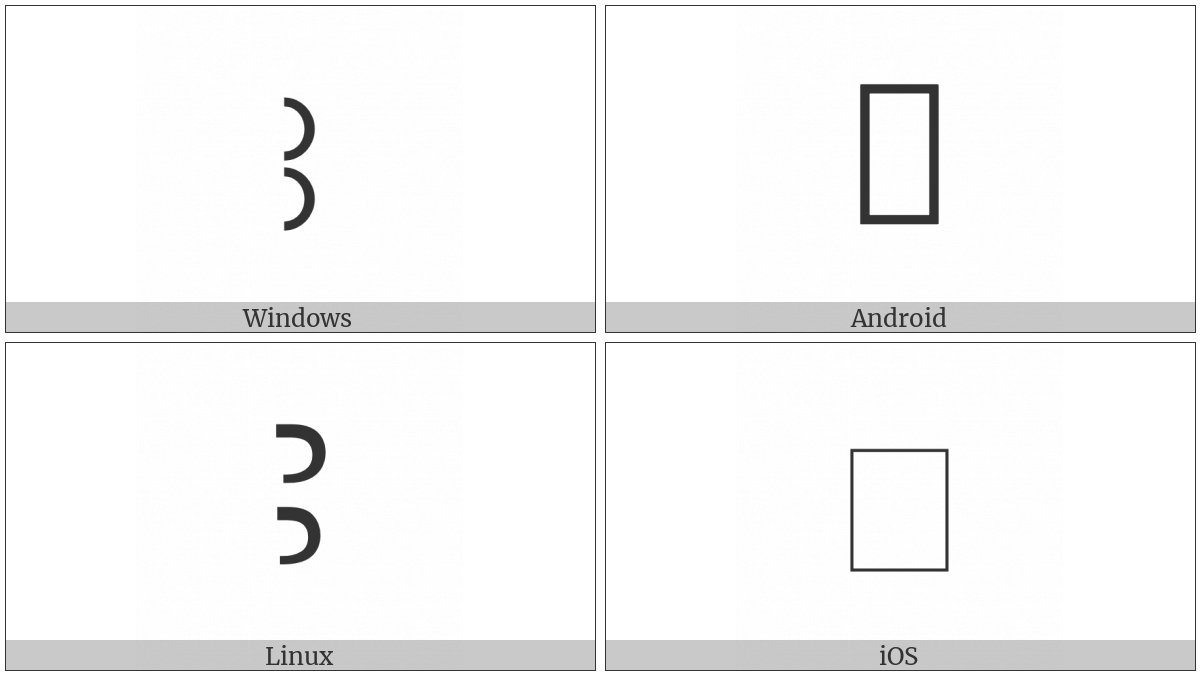 Latin Capital Letter Egyptological Alef on various operating systems