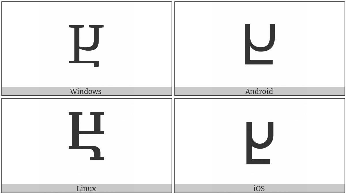 Georgian Capital Letter Xan on various operating systems