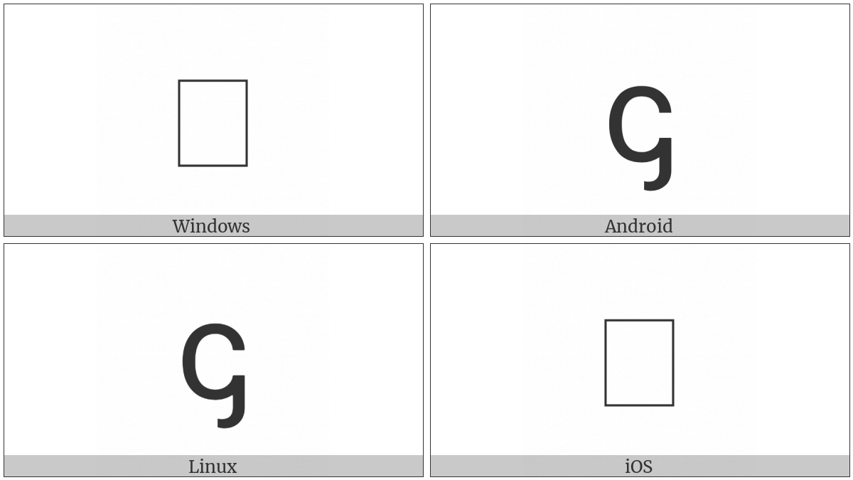 Latin Small Letter C With Palatal Hook on various operating systems