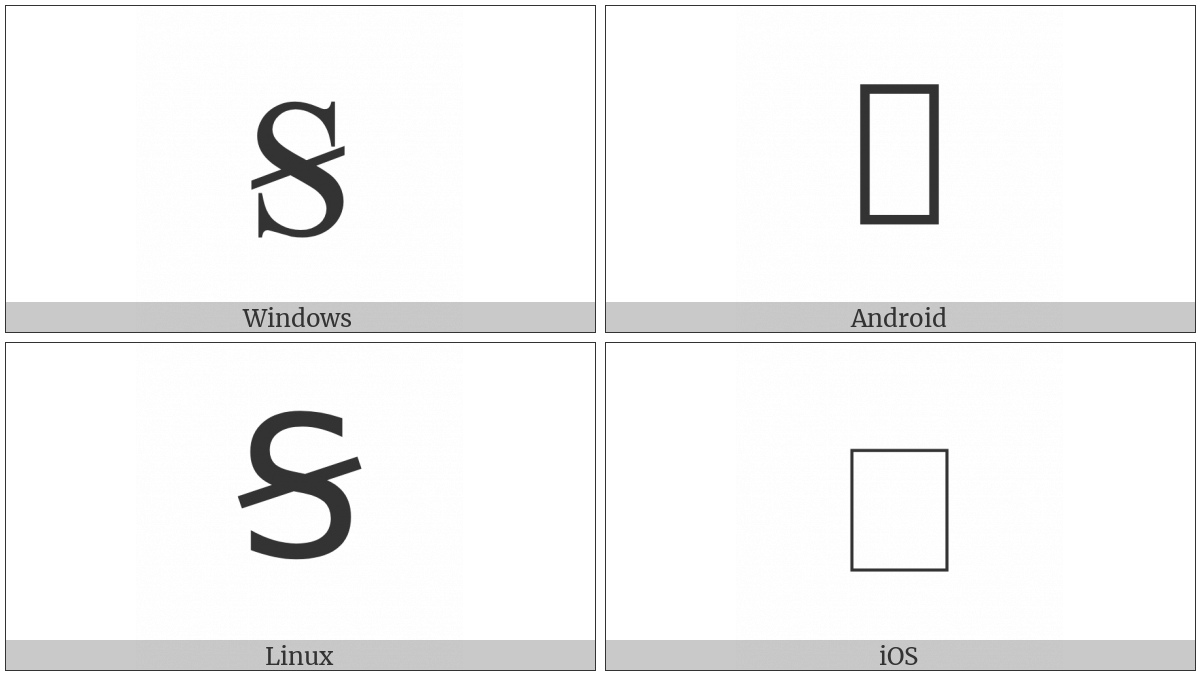 Latin Capital Letter S With Oblique Stroke on various operating systems