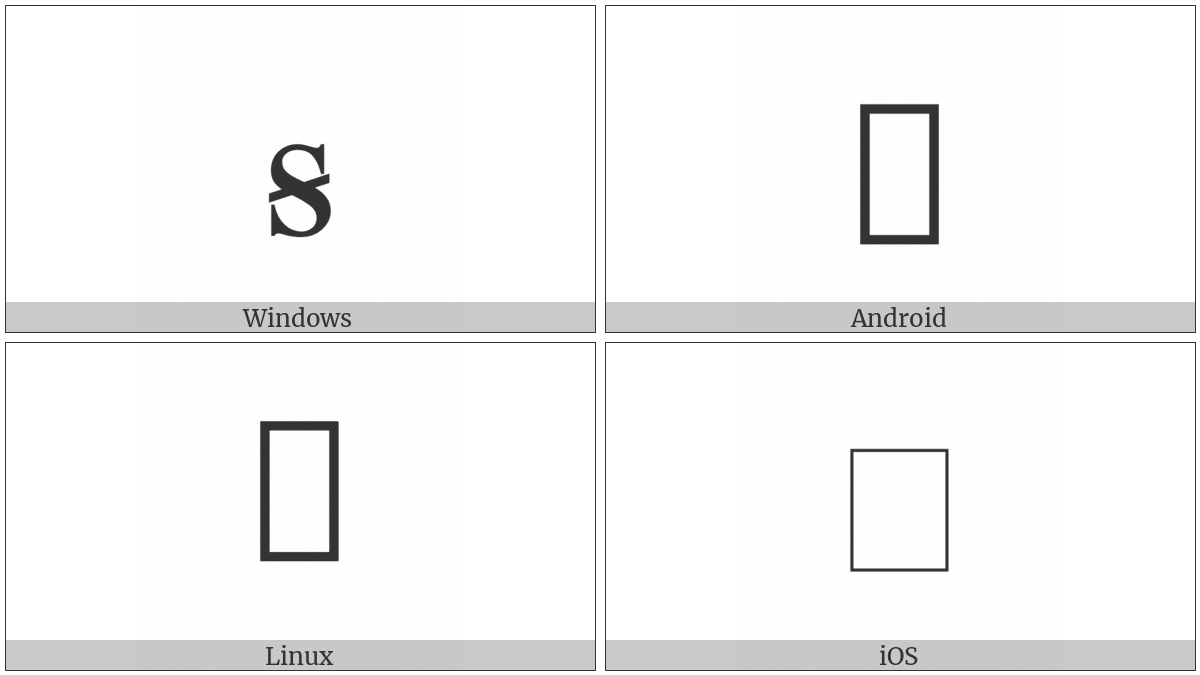 Latin Small Letter S With Oblique Stroke on various operating systems