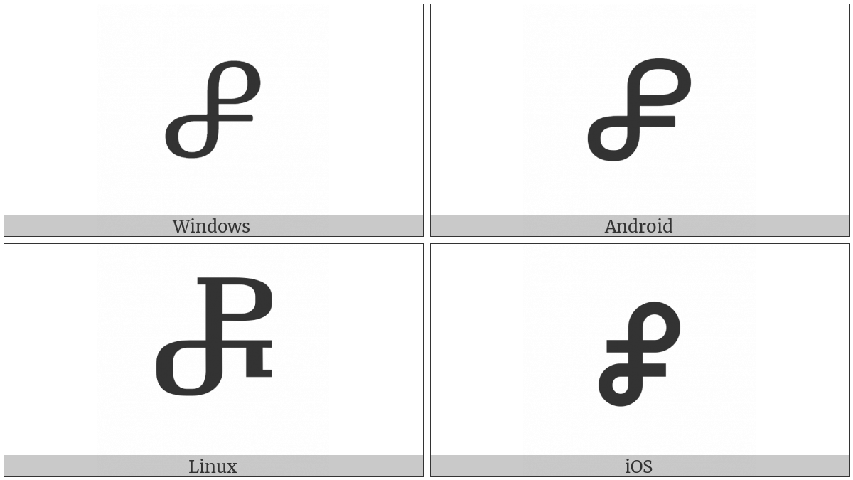 Georgian Capital Letter Hoe on various operating systems