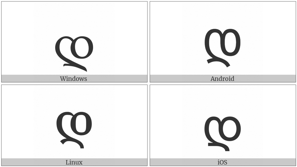 Georgian Letter Don on various operating systems