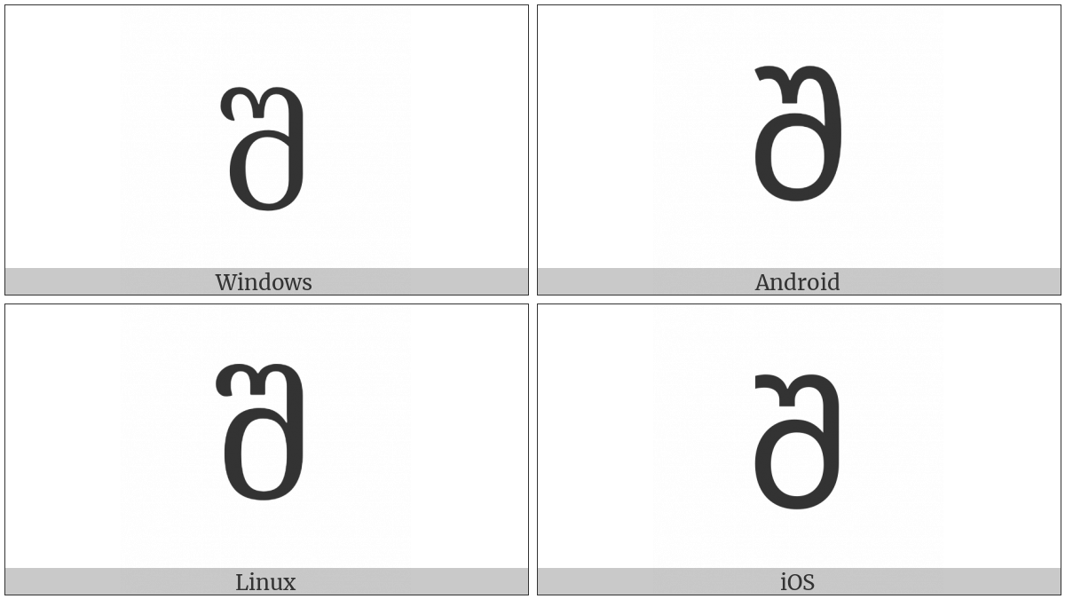 Georgian Letter Shin on various operating systems