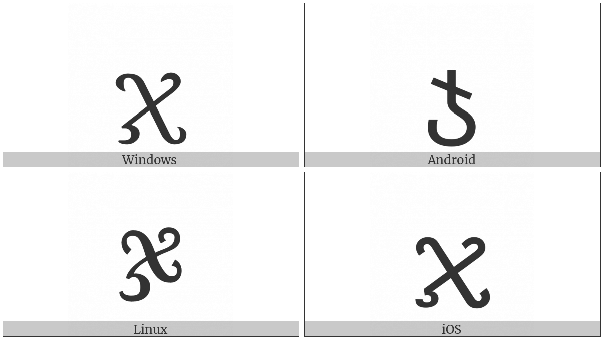 Georgian Letter Jhan on various operating systems