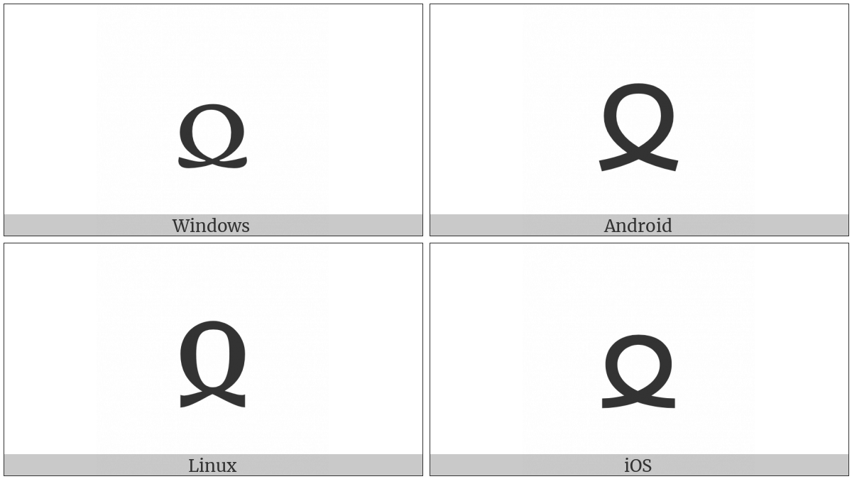 Georgian Letter Hie on various operating systems