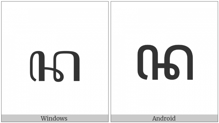 Javanese Letter Na on various operating systems