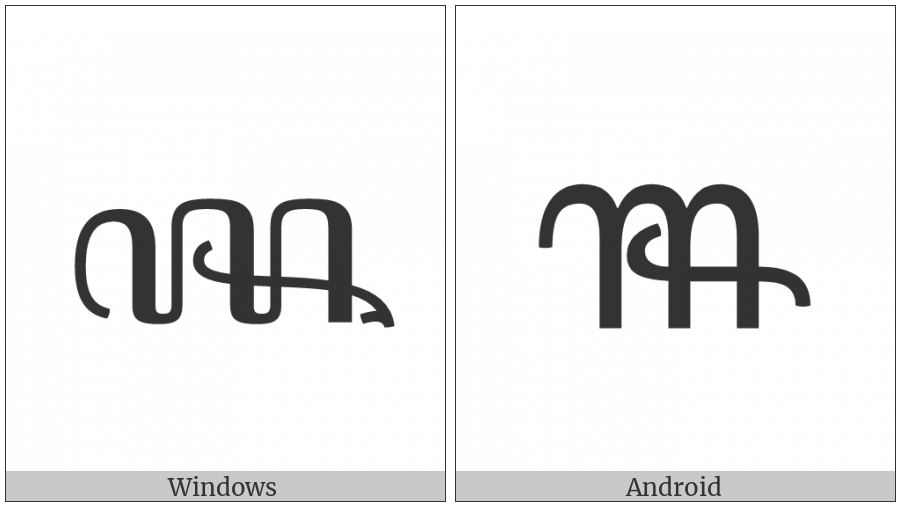 Javanese Letter Sa Murda on various operating systems