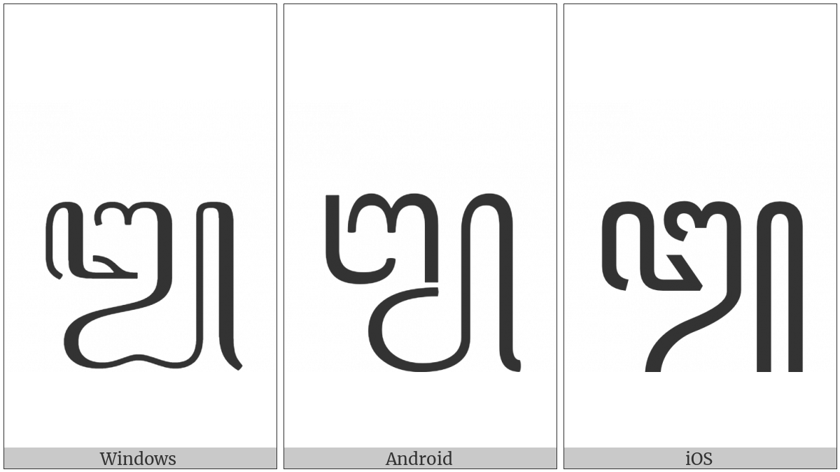 Javanese Digit Three on various operating systems