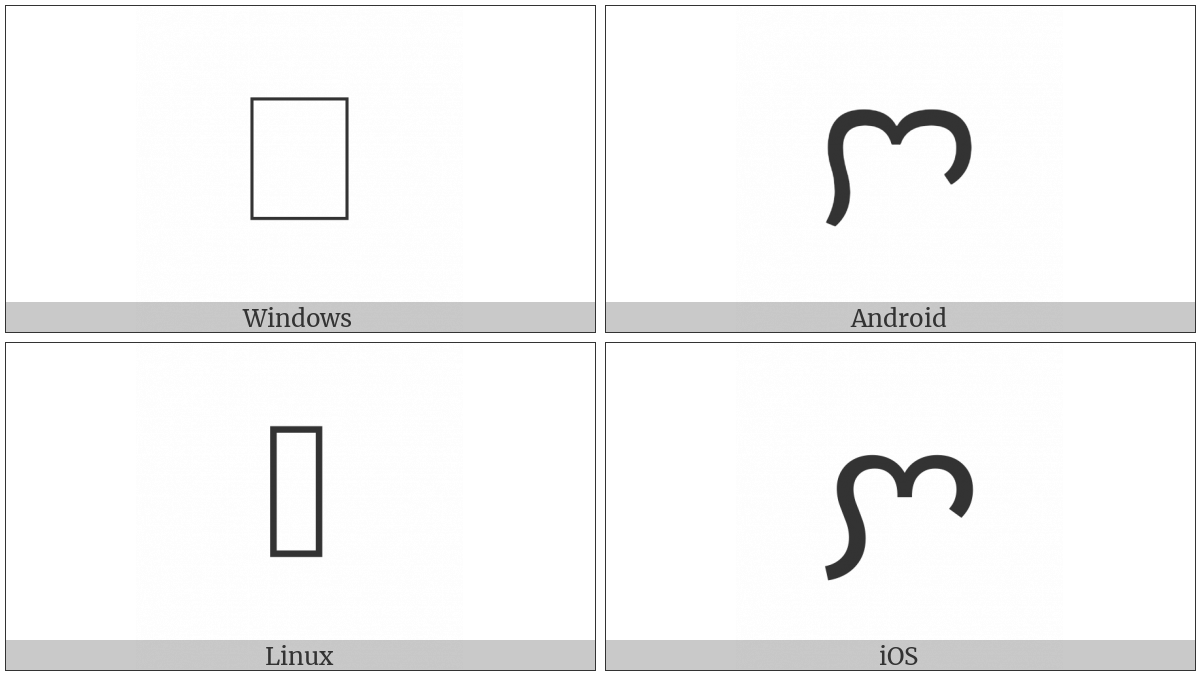 Cham Letter Ka on various operating systems