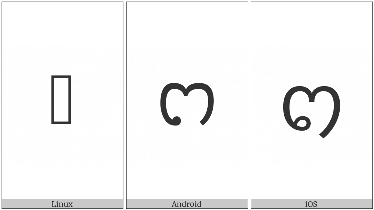 Cham Letter Final G on various operating systems