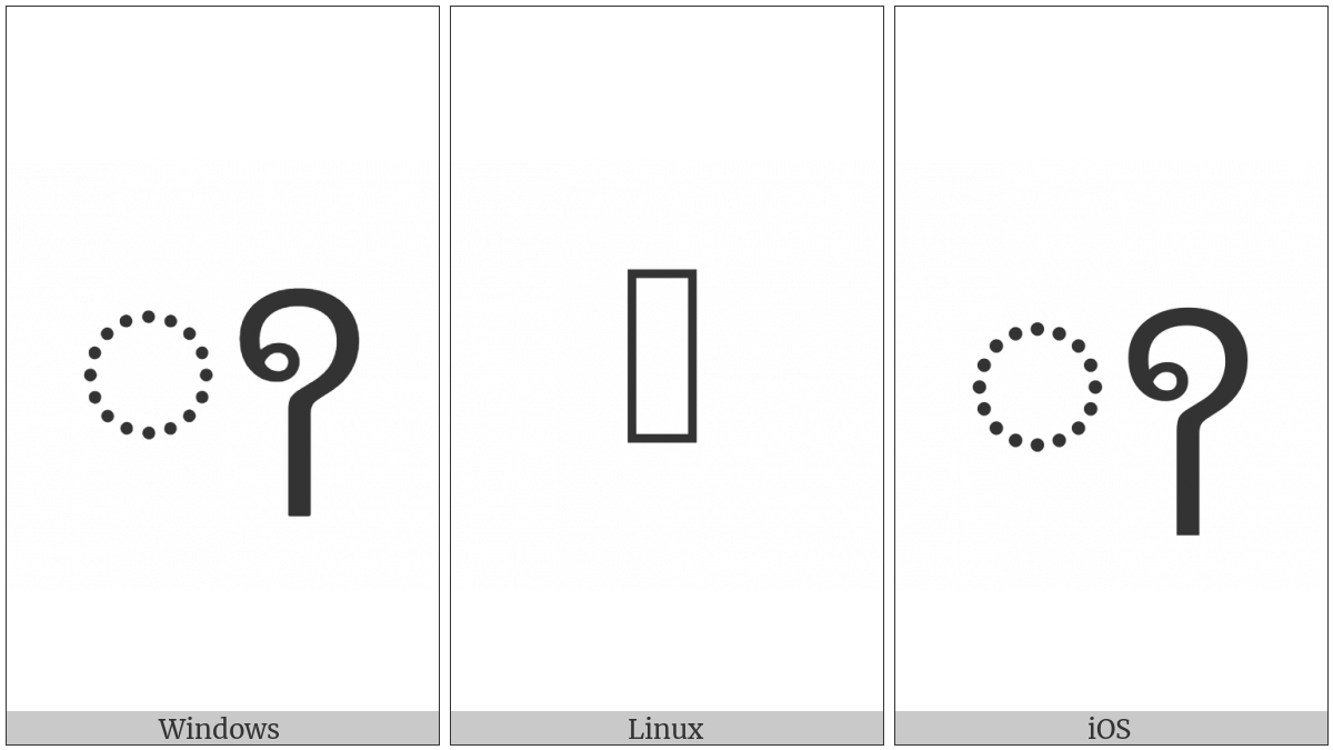 Cham Consonant Sign Final H on various operating systems