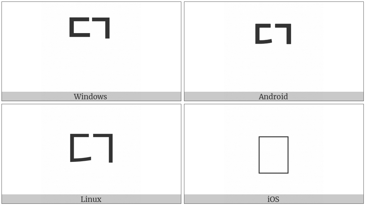 Hangul Choseong Tikeut-Kiyeok on various operating systems