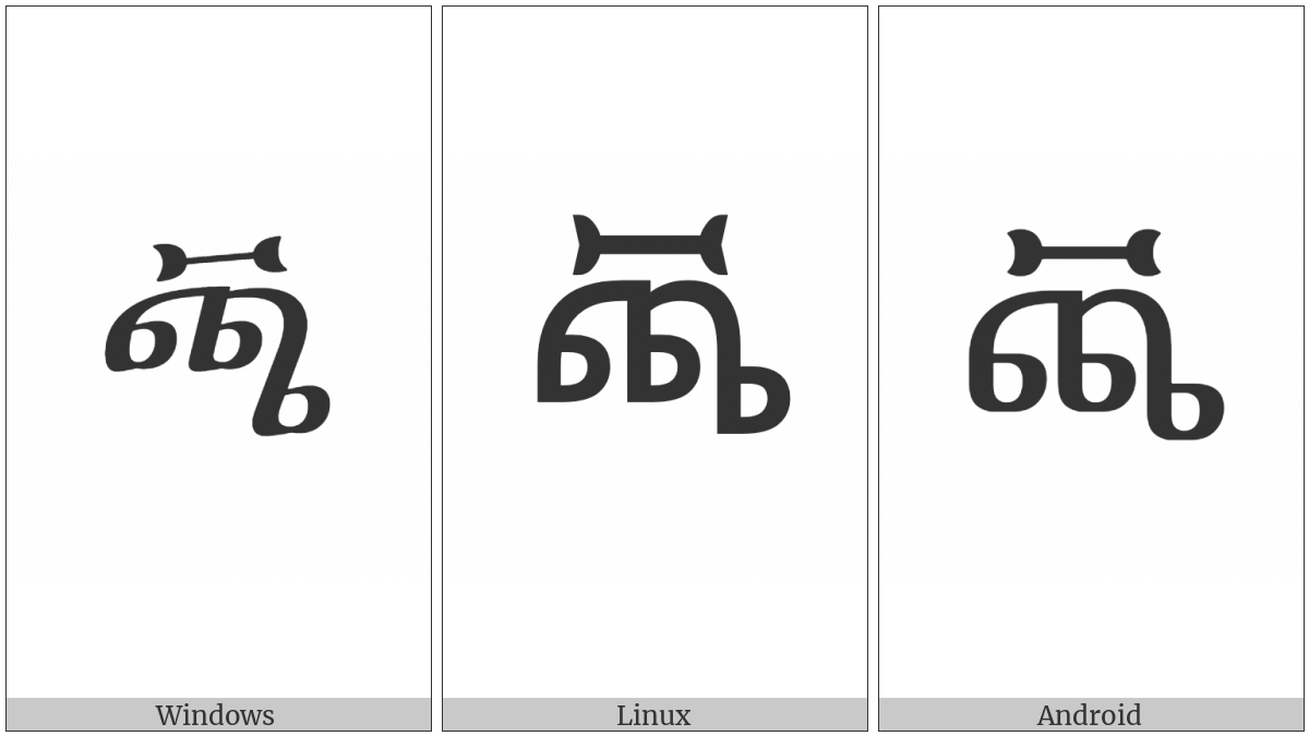 Ethiopic Syllable Cchhaa on various operating systems