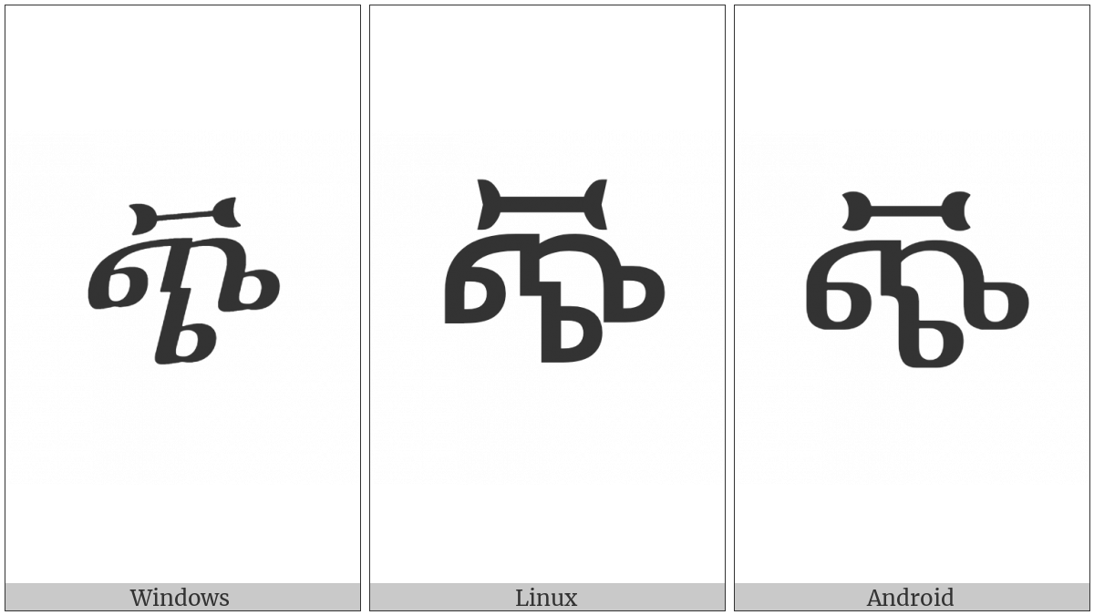 Ethiopic Syllable Cchhe on various operating systems